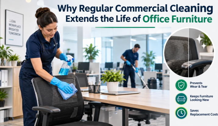 Why Regular Commercial Cleaning Extends the Life of Office Furniture