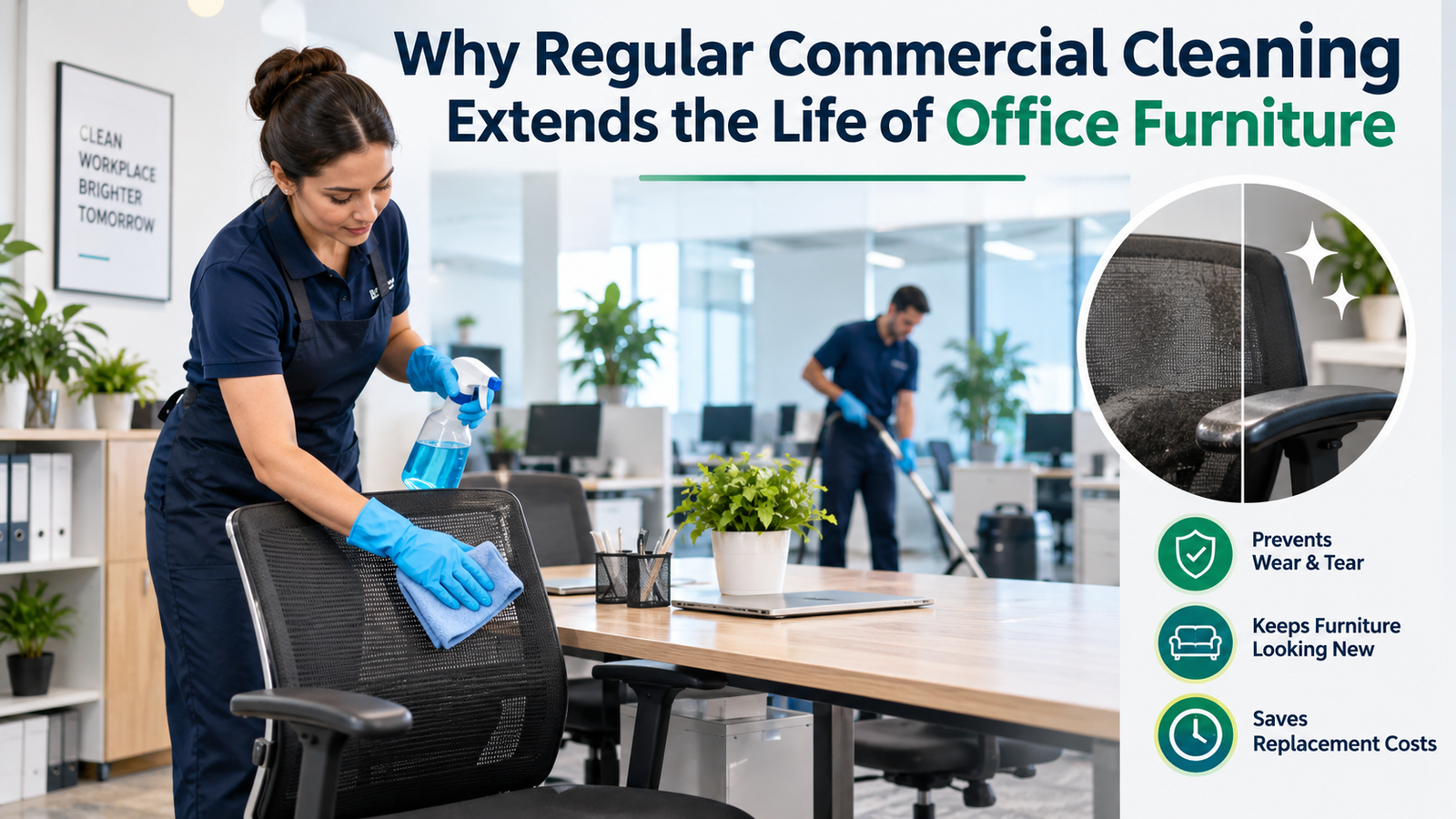 Why Regular Commercial Cleaning Extends the Life of Office Furniture